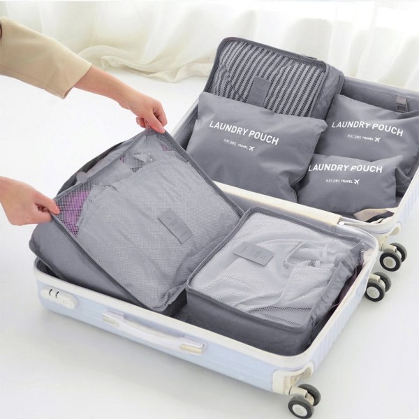 Grå 6 indsatser til kufferter Grey one size