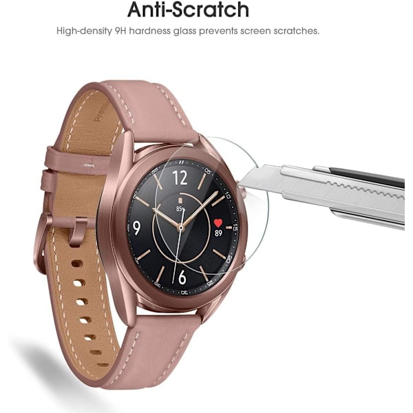 2x Härdat glas skärmskydd till Samsung Galaxy Watch 41mm Transparent one size