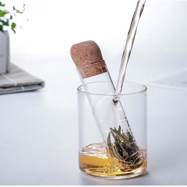 Smagfuld og elegant te infuser tea te-si i glas Transparent one size