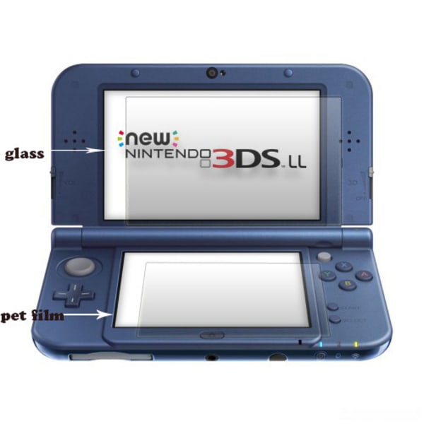 2x Nintendo 3DS Ny XL hærdet glas skærmbeskytter skærmbeskytter Transparent