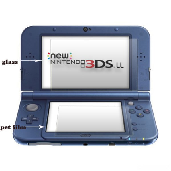 2x Nintendo 3DS XL / 3DS New XL  Härdat glas skärmskydd Screenpr Transparent