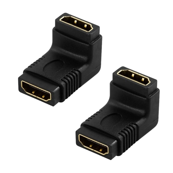 2x HDMI-adapter 19-polet hun / hun vinklet Black