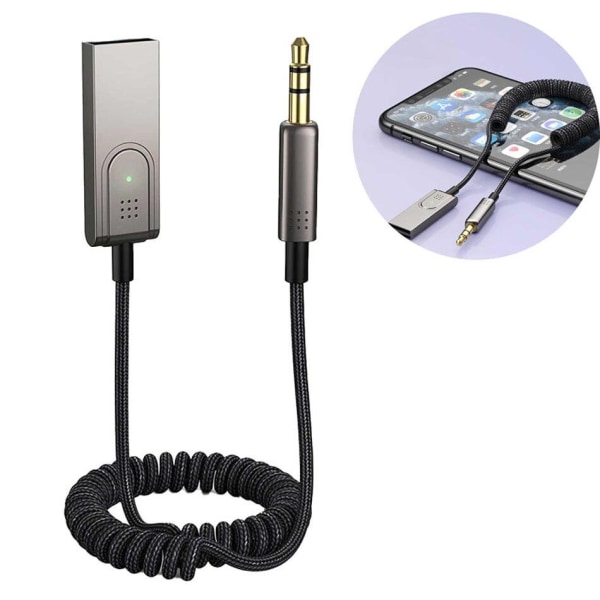 Langaton USB Bluetooth 5.0 -äänivastaanotin 3,5 mm AUX Silver one size 3fe7  | Silver | one size | Fyndiq