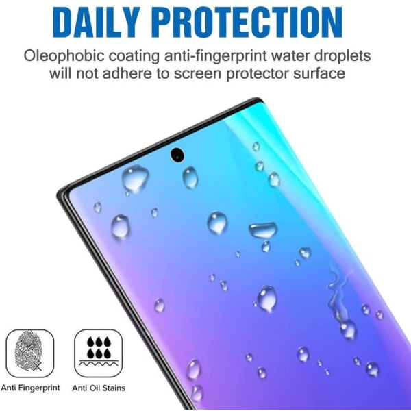 3x Härdat Glasskydd Samsung Note 20 Full Fit ,Fingerprint Transparent one size