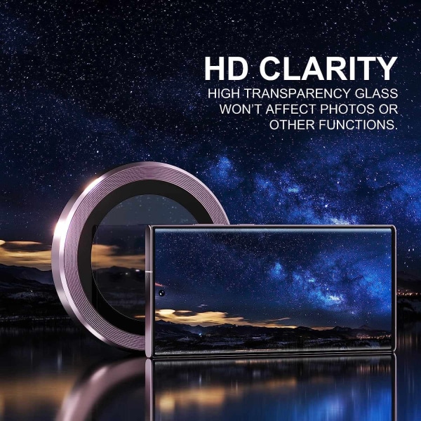 Burgundy Samsung S23 Ultra kameralinsedeksel Transparent one size