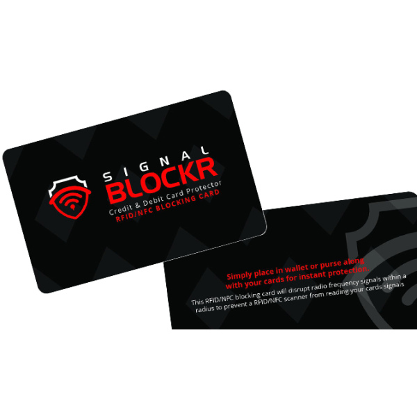 2X RFID Blockerings kort - RFID skydd - Skydda dina Bankkort Svart one size