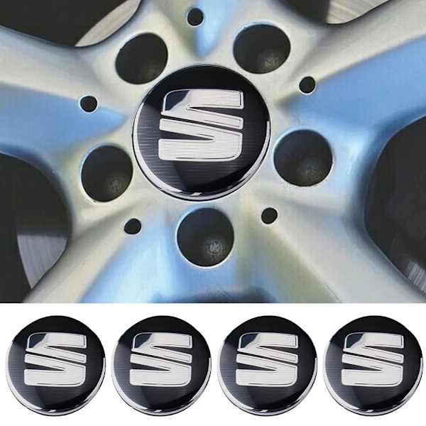 Seat05 - 60MM 4-pakksenter dekker Seat Silver one size