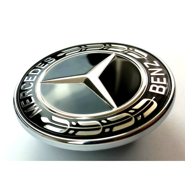 Mercedes-Benz hætte Emblem Sort 57mm Black one size