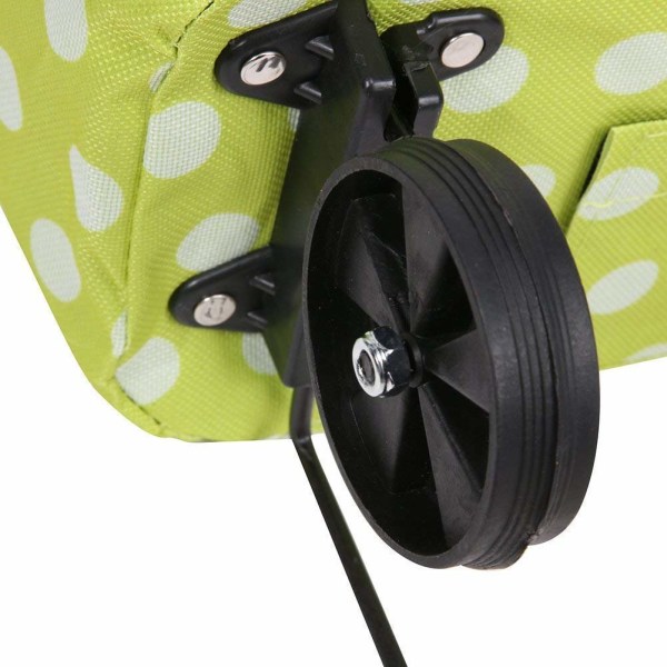 Smart sammenklappelig indkøbspose på hjul grøn hvid Green one size