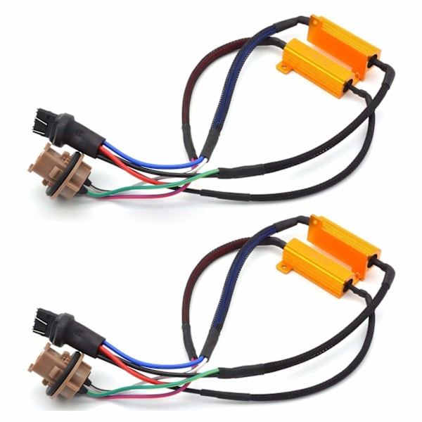 2x 7443 W21W T20 Dekoderresistens problemløser canbus Black one size