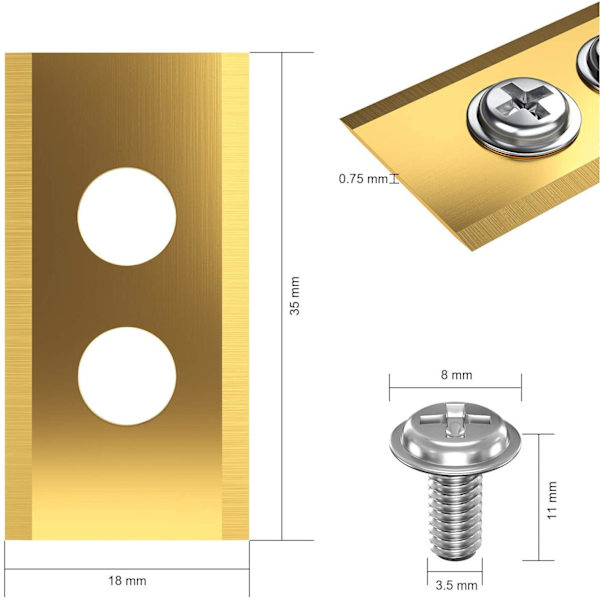 30 kpl titaaniterä Worx Landroidille Gold one size