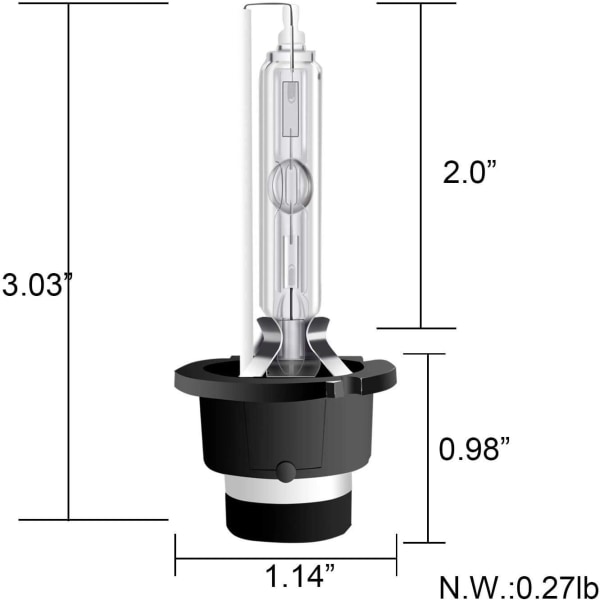 Xenonlamper, D2S 5000K, 2-pakning Black one size