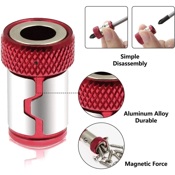 Magnetisk skrueholder til bits / skruetrækkere Red one size