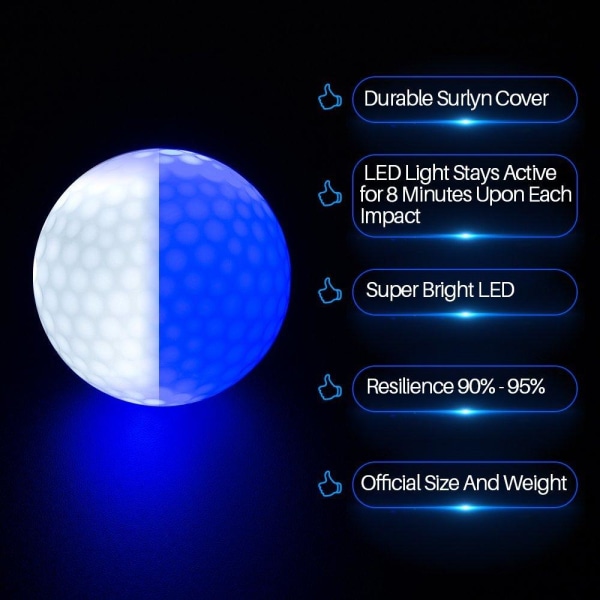 Lysande golfbollar, 3-pack multifärg one size
