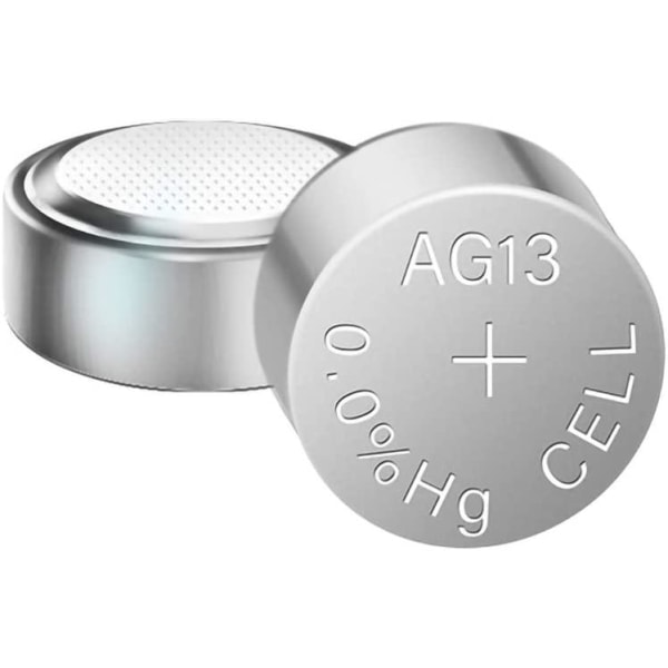 10-pakkaus alkalinen nappisolu AG13 LR44 A76 L1154 RW82 Silver one size