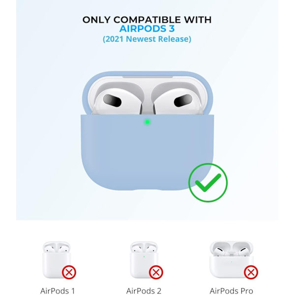 2x Lila Apple AirPods 3 skal silikon skyddsfodral för AirPods 3 Lila one size