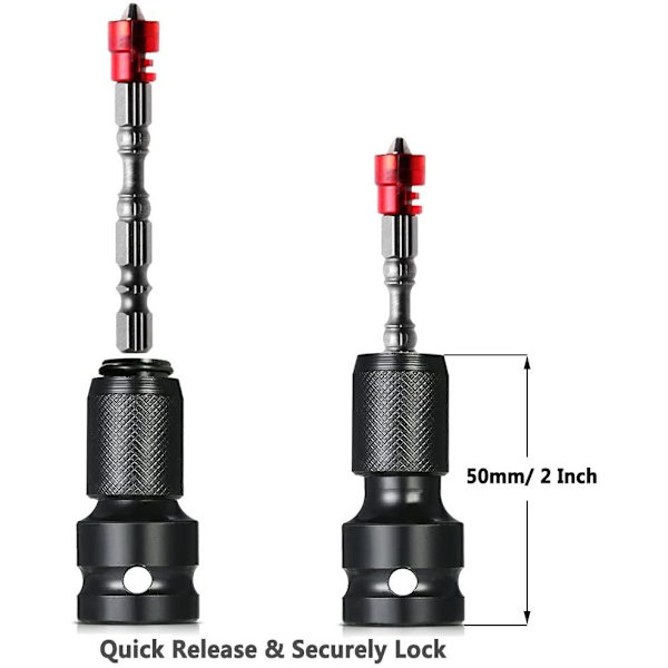 Bitsadapter Adapterhylse 1/2 "- 1/4 HEX Black one size