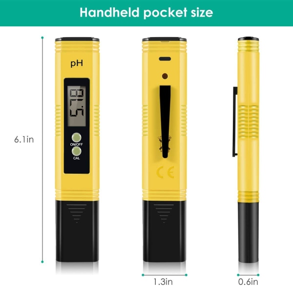 Digital pH-måler for vann Compact Yellow one size