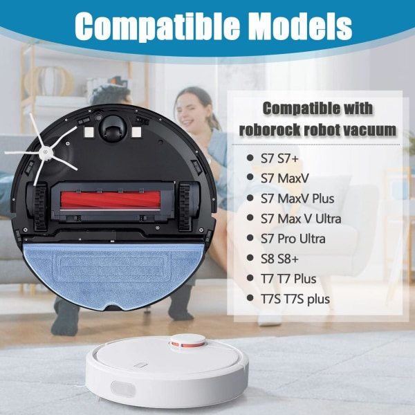 5x Moppduk Roborock S8 S8+ S7 S7+ T7 T7S T7 Plus, S7MaxV, S7 MaxV Plus Vit one size