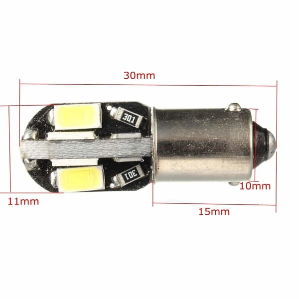 4x CANBUS T4W - BA9s 8 LED 5730 - Hvit White one size