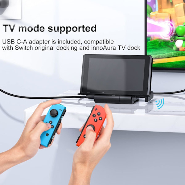 Bluetooth -sovitin, yhteensopiva Nintendo Switch / OLED / Lite, BT 5.0 kanssa. Black