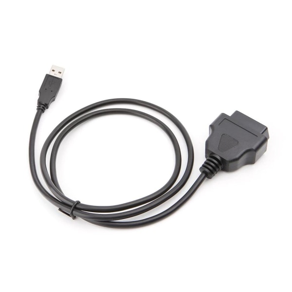 1M 16Pin OBD2 til USB-port laderadapter Kabelforbindelsesdiagnos Black
