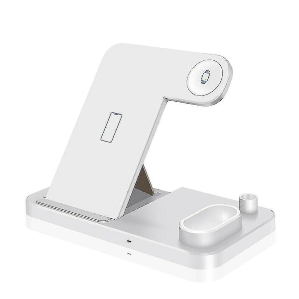 Valkoinen 4 - 1 latausasema iPhonelle, Apple Watchille, AirPod-l Silver one size