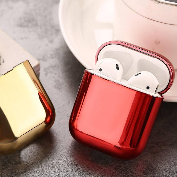 2x Rød elektroplateveske Apple Airpods / Airpods 2 Red one size