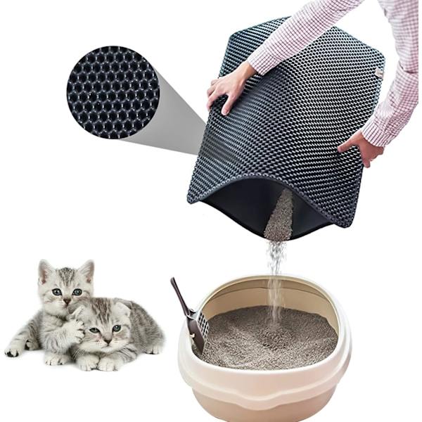 Smooth Cat box matto, kissanhiekkamatto 50x40cm Black one size