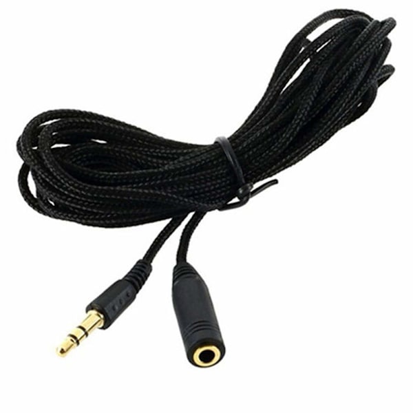 3,5 mm han til hun stereo audio Aux forlængerkabel 3 meter Black