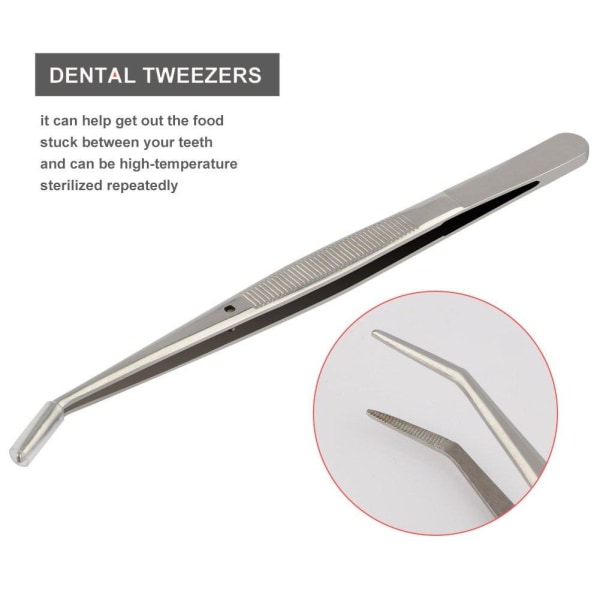 Tandverktyg av professionellt för tandhygien 6 delar med etui Silver