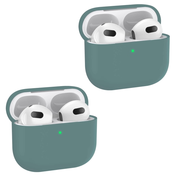 2x Grønt Apple AirPods 3-etui Silikone-beskyttende etui til AirP Green one size