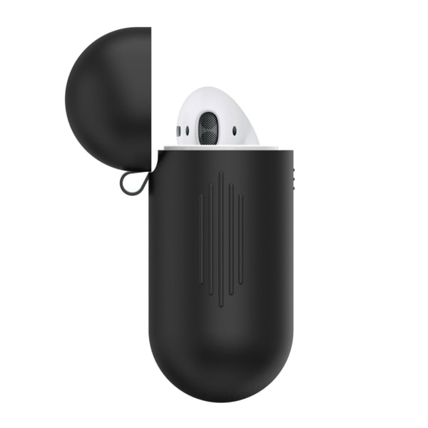 2x Silikon dekselveske til Apple Airpods / Airpods 2 - Svart Black one size