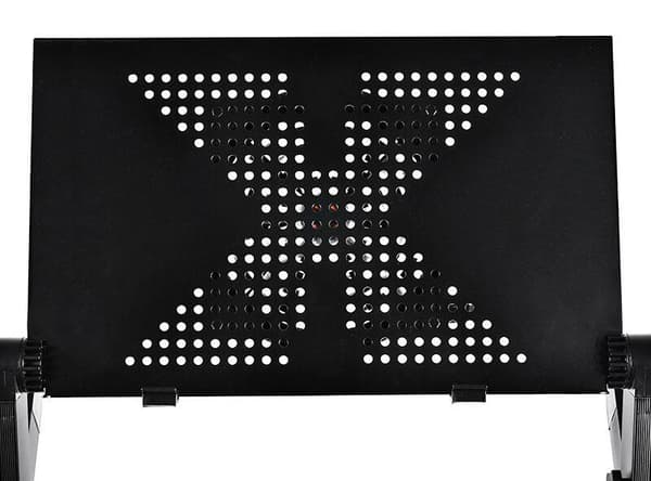 Stort multifunktionelt bærbart bord med musebord og kølevifte Transparent
