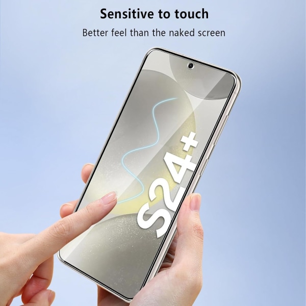 3x Hærdet glascover Samsung S24+ / S24 Plus Full Fit Transparent one size