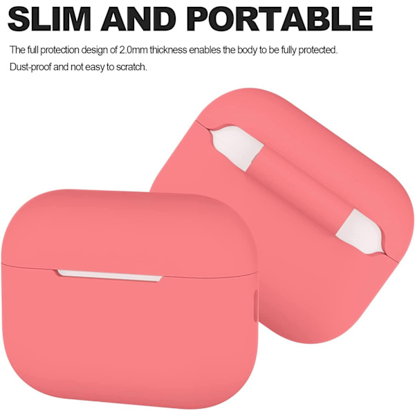 2x Rosa Airpods PRO 2 Silikonskal fodral Rosa one size