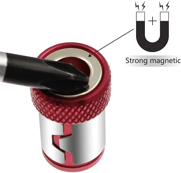 Magnetisk skrueholder til bits / skruetrækkere Red one size