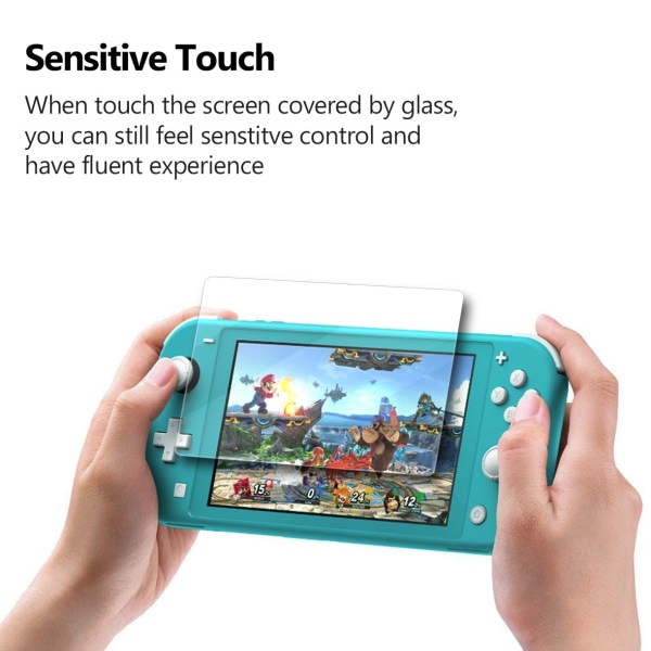 2x Härdat glas skärmskydd Kompatibell med Nintendo Switch Lite Transparent one size