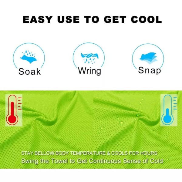 Træningshåndklæde Ultraabsorberende køling Hurtigtørrende med si Green one size