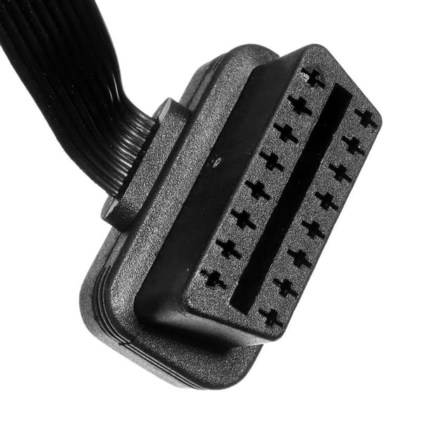 1x2 OBD2 OBDII Splitter förlängningskabel 1x hane 2x hona Svart