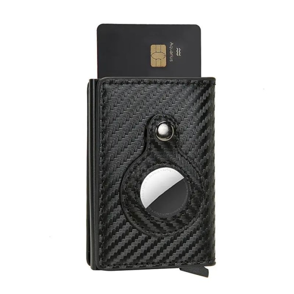 Plånbok med Airtag hållare Carbon RFID Korthållare 5st Kort Svart one size