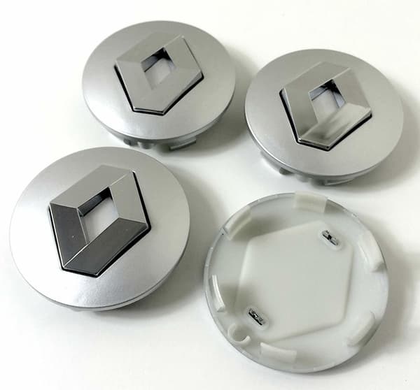 Rena02 - 57MM 4-pack Center kattaa Renaultin Silver one size