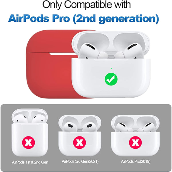 2x Punainen Airpods PRO 2 silikonikuorikotelo Red one size