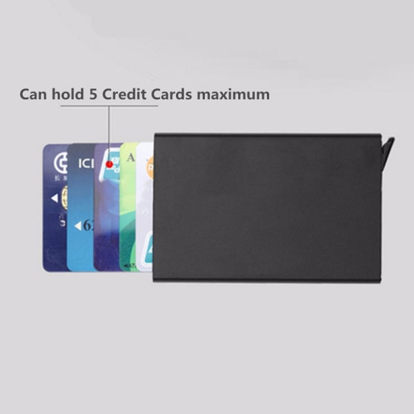 Sort kortholder skubber Front 5-kortet - RFID sikkert Black one size