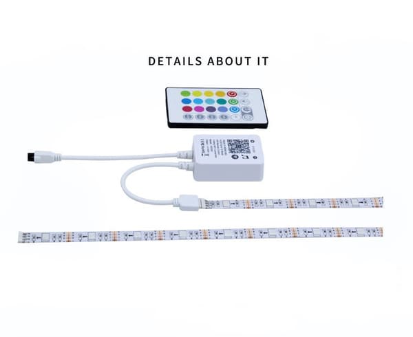 LED-loop for TV Google / Wifi + Fjernkontroll + lydkontroll White one size