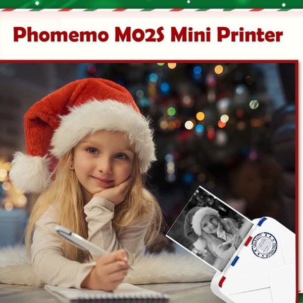 Phomemo M02S Termo Fotoskriver 300 dpi Med 7 ruller White