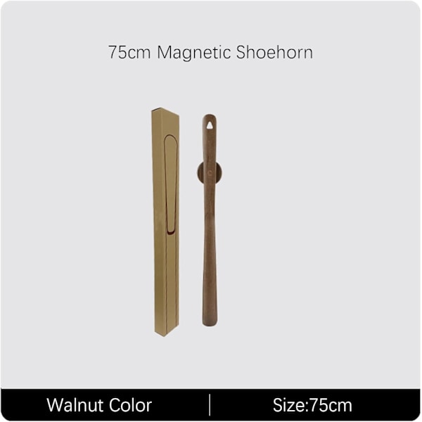Elegant Skohorn i Valnød – 75 cm med Magnetisk Vægholder Tree one size