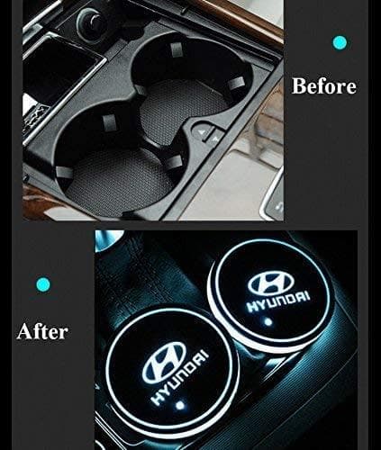 2X Hyundai Led grunnplate for kruseholdere Silver one size