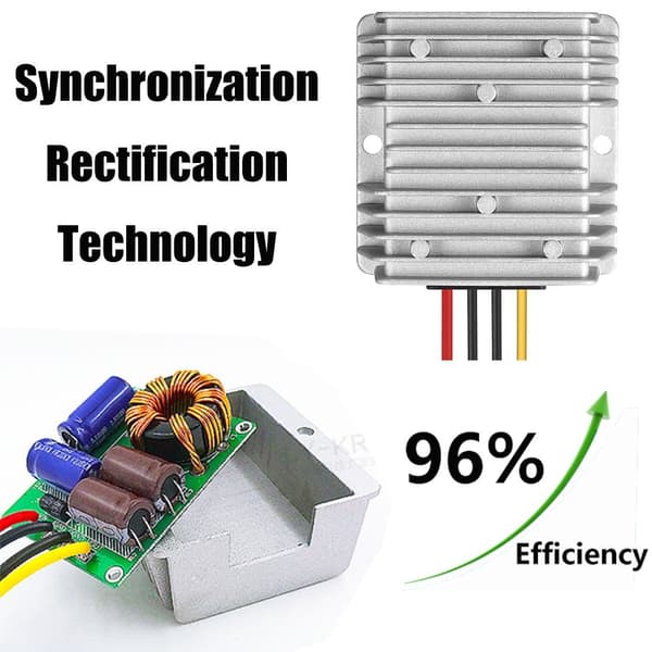 Spenningskonvertere 24v til 12V omformere 10A 120W Silver one size