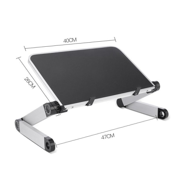 Sammenklappeligt bærbart bord, ergonomisk stativ i aluminium (hv Metal look